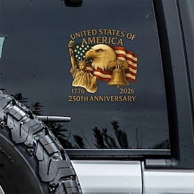 Patriotic USA Eagles 250th Anniversary Car Window Decal Sticker, America  Semiquincentennial 1776-2026 Eagle Stickers, USA Independence Flag Decals, Durable Vi thumbnail 2