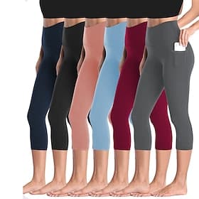Femmes Leggings Vacances Mode Streetwear Longueur mollet Taille haute Uni Ceinture Élastique Confortable Confort Doux Haute Élasticité Intérieur Yoga Gris fonc