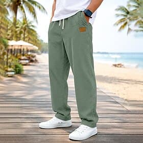Per uomo Pantaloni in velluto a coste Pantaloni casual Coulisse Gamba Dritta Tinta unica Comodità Lunghezza intera Casuale Quotidiano All'aperto Vacanza Moda B