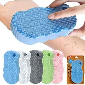 5pcs Magic Exfoliating Body Scrubber,3D Super Soft Exfoliating Bath Sponge, Removes Dead Skin and Impurities from Body-Skin Friendly and Reusable for Adults Ch