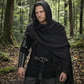 Set Retro Vintage Medieval Renaissance Armor Waist Belt Shirt with Accessories Long Sleeves Ranger Fancy Dress Men's Halloween Carnival Masquerade Renaissance