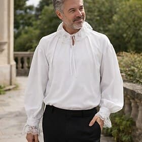Gothic Victorian Medieval Shirt Long Sleeves Prince Pirate Fancy Dress Men's Halloween Carnival Renaissance Fair Retro Theme Party Adults Shirt