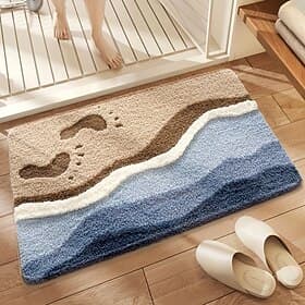 Faux Cashmere Series Bath Mat Absorbent Bathroom Rug Easy to Clean Entrance Door Mat Non-Slip