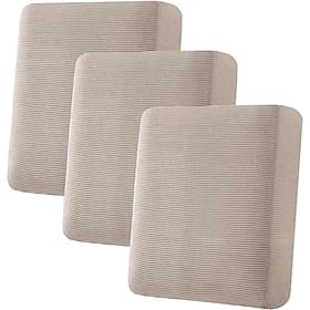 Stretch Sofa Cushion Covers for Individual Cushions, 3-Piece Thick Jacquard Couch Slipcovers, Elastic Furniture Protector