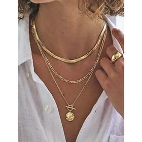 Women's Bohemian Alloy Necklace Set, Gold and Silver Colors, Perfect for Vacation and Casual Daily Wear