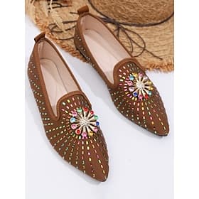 Women's Blue Embroidered Flat Wedding Shoes - Elegant Flats for Mother of the Bride at Church Weddings