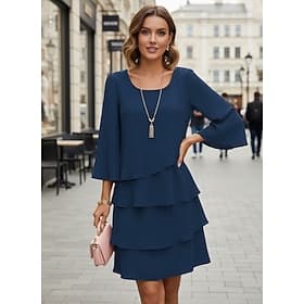 Femmes Robe Longue Maxi Robe Robe de Soirée Mousseline de Soie Robe en Chiffon Élégant Mode Moderne Extérieur Soirée Coupe régulière Uni Manche Courte Col en V thumbnail 2