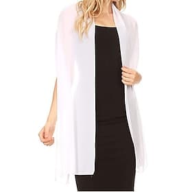 Shawls Women's Wrap Mother's Wraps Bridal's Wraps Wedding Guest 's Wraps Elegant Ladies Formal Style Sleeveless Chiffon Wedding Wraps With Pure Color For Daily