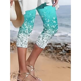 Damen Caprihose Chinos Leggings Urlaub Vintage Streetwear Wadenlang Hohe Taille Grafik Farbverlauf Drucken Komfort Weich Bequem Dehnbar Täglich Outdoor Urlaub
