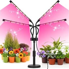 LED Adjustable Desk Plant Grow Light, Full Spectrum for Indoor Plants, Hydroponics, Succulents, Herbs, 3/4/5 Head, USB Powered, 5V, Plant Growth Supplement Lig