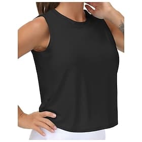 Women's Blouse Plain Active Vintage Sleeveless Crew Neck Regular Tops Daily Gym Holiday Black White Pink Dark Gray Summer Spring