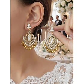 Women's Drop Earrings Blue Black White Alloy Vintage Teardrop