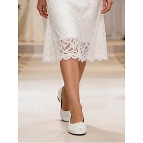 Escarpins à petits talons carrés en dentelle pour la mère de la mariée, chaussures habillées confortables à bout fermé pour le jour du mariage, la réception et
