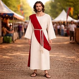 Médiéval Renaissance Robe Manches longues Moine Déguisement Homme Halloween Carnaval Performance LARP Foire de la Renaissance Adulte Costume