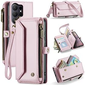 telefoon hoesje Voor Samsung Galaxy S26 S26 Ultra Plus Wallet Card Case met standaard Rits met draagkoord Retro TPU PU-nahka