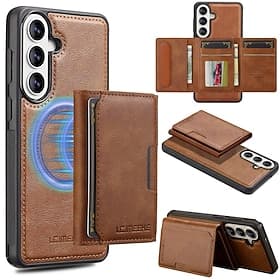 Phone Case For Samsung Galaxy S26 S26 Plus S26 Ultra Wallet Case Magnetic Support Wireless Charging Card Slot Retro PU Leather