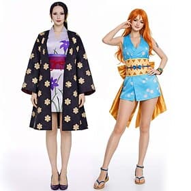Ocean Adventurer Straw Hat Pirate Anime Outfits Japanese Traditional Kimono Fancy Dress Cosplay Suits Halloween Carnival Costume For Women's Adults'