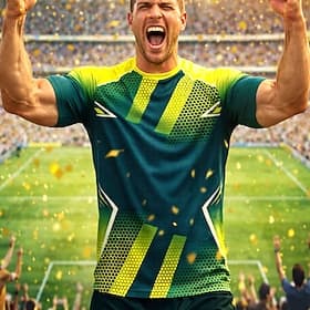 Herren Fußballtrikot Geometrisch Farbverlauf Buchstaben  Zahlen Laufoberteil Sport-T-Shirt Sommer Farbblock Kurzarm UPF 50 Schnelltrocknend Feuchtigkeitsableit
