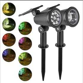 1pcs 2pcs 1 led 9 Led Solar Powered Lamp Adjustable Spotlight In Ground Waterproof Brightnes Landscape Wall Light Outdoor RGB Lighting