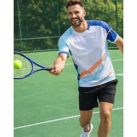 Men's Color Block Sports Set Shirts  Shorts Tennis Set Short Sleeve 2 Piece Quick Dry Stretchy Moisture Wicking Breathable Tennis Golf Pickleball Crew Neck Sho