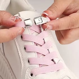Schnürsenkel mit Druckverschluss, ohne Knoten, farbenfrohe elastische Schnürsenkel mit Verschluss, für Sneaker, Kinderschuhe und flache Schuhe, 8 mm breite, fl