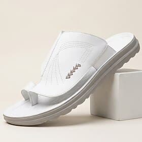 Men's White Toe Ring Slide Sandals Open-Toe Casual Slippers Lightweight Comfort Summer Shoes for Beach Vacation, Resort  Poolside, Travel, Home Wear, Outdoor L