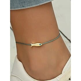 Women's Bohemian Fish Pendant Anklet – Alloy Material, Multiple Color Options, Perfect for Casual Wear  Beach Vacation Style