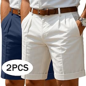 Hombre Pantalón corto Pantalones cortos de lino pantalones cortos de vestir Pantalones cortos de verano Pantalones cortos de playa Bolsillo Cintura elástica Pi
