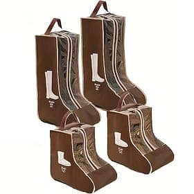 4pcs Non-Woven Fabric Boot Storage Bags with Handles, Home and Travel Dustproof Boot and Shoe Storage Bags, Suitable for Flat Shoes, Ankle Boots, and High-Top