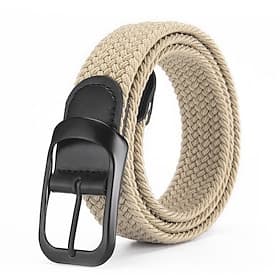 Homme Ceinture tissé Alliage de Zinc Toile Streetwear Contemporain Occasionnel Loisir Couleur Unie Noir 1 # Noir Quotidien Maison Extérieur Vêtements de rue Ce