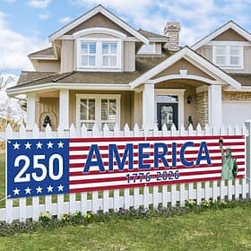 U.S. 250th Anniversary USA Banner Patriotic Celebration Flag for Independence Day and Holiday Decor