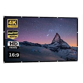 16:9 HD 4K-Projektionsleinwand, faltbar und tragbar, ideal für Heimkino und Filmvorführungen im Innen- und Außenbereich, mit verstärkten Kanten und Ösen, knitt