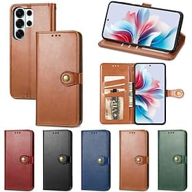 Phone Case For Samsung Galaxy S26 S26 Plus S26 Ultra Wallet Case Flip Cover with Wrist Strap Kickstand Retro TPU PU Leather