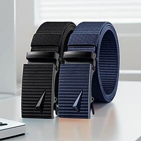 Men's Belt Automatic Buckle Nylon Streetwear Contemporary Leisure Solid Color Black Navy Blue Daily Outdoor Formal Waist Belt