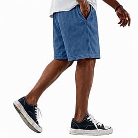 Shorts pour homme SoftFade™ Shorts d'été Shorts décontractés Shorts 100 % coton Shorts délavés avec poches Taille élastique Unie Lavée Confortable Respirant Au