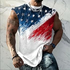 4th of July 2026 250th Memorial Day Men's Patriotic Designer Patriot US Flag T-Shirt