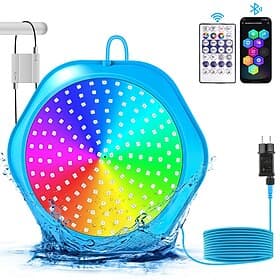 LED Pool Lights with APP Control, 20W Dimmable Underwater Submersible Light with Magnets, IP68 Waterproof Color Changing 12V Pool Lights with Timer for Above G