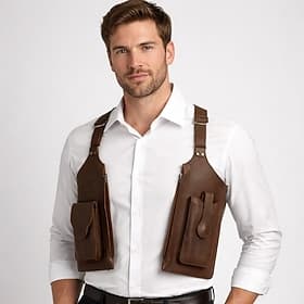 Steampunk 19. Jahrhundert Wilder Westen Schultertasche Cowboy Kostüm Unisex Halloween Maskerade Lässig Retro-Mottoparty Erwachsene