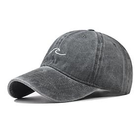 Men's Baseball Cap Sun Hat Trucker Hat Black Wine Cotton Adjustable Fashion Streetwear Casual Daily Outdoor Vacation Lines / Waves Embroidery Sun Protection Su