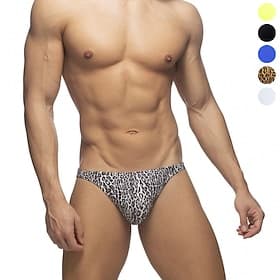 Men's Swimwear Swim Briefs Swim Thong Print Color Block Soft Breathable Daily Wear Weekend Stylish Simple Black White