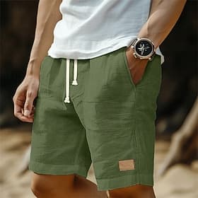 Per uomo Shorts Shorts di Lino Pantaloncini Estivi Shorts da Spiaggia Coulisse Elastico in vita Semplice Comodità Traspirante Lunghezza al ginocchio All'aperto