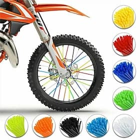 72-teiliges Set universeller Speichenabdeckungen (24 cm) für Dirtbikes, Motorradfelgen und Fahrräder.