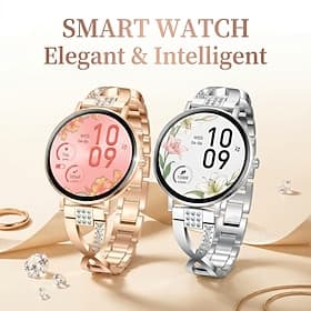 Goddess Exclusive Smart Watch 1.32-Inch AMOLED HD Round Screen 7.5mm Ultra-Thin Lightweight Top Gift Choice for Girlfriend Heart Rate Blood Oxygen Monitoring B