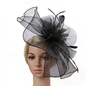 Fascinators Resina Boda Cumpleaños Elegante Vintage Estilo lindo Con Tul Celada Sombreros
