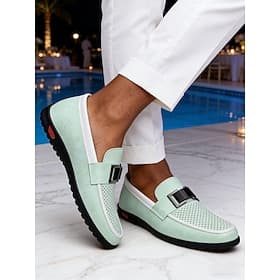 Men's Buckle Slip-On Golf Loafers Breathable Lightweight Comfort Shoes for Resort Evenings, Country Club Getaways, Poolside Events, Vacation Parties, Upscale C