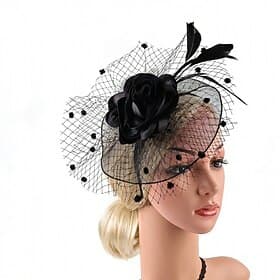 Fascinators Feather Net Wedding Birthday Vintage Cute With Feather Flower Headpiece Headwear