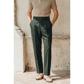 Pour des hommes Coton Lin Dress Pants works Pantalon décontracté Affaires Bureau Style formel Classique Décontracté Quotidien Vert Armée Noir Marine foncé Coul