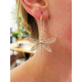 Women's Bohemian Alloy Dragonfly Dangle Earrings, Lightweight Nature-Inspired Drop Jewelry for Daily Casual Wear, Vacation Travel and Summer Resort Styling