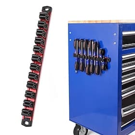 Magnetic Screwdriver Organizer and Wrench Organizer, Aluminum Rail Magnetic Tool Organizer, Tool Holder, Toolbox Organization, 12-Slot Screwdriver and Wrench H