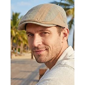 Men's Cotton Flat Beret Cap, Multi-Color, Lightweight and Comfortable – Perfect for Casual Everyday Wear and Vacation Travel